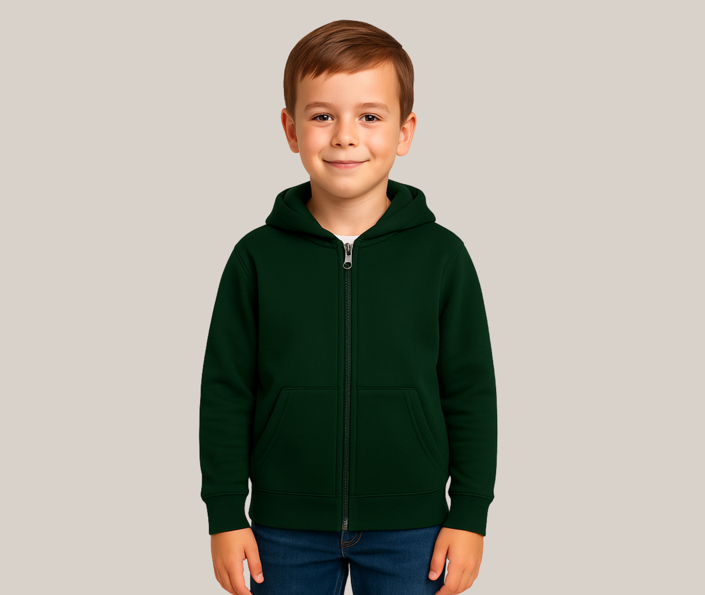 Barnhoodie med dragkedja – perfekt för lek, vardag och tryck!