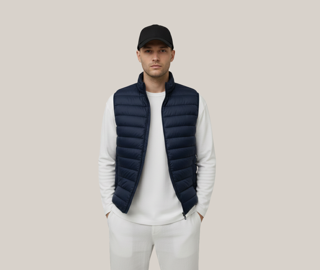 Lättviktsväst med tryck – Unisex profilväst med fjäderfyllning