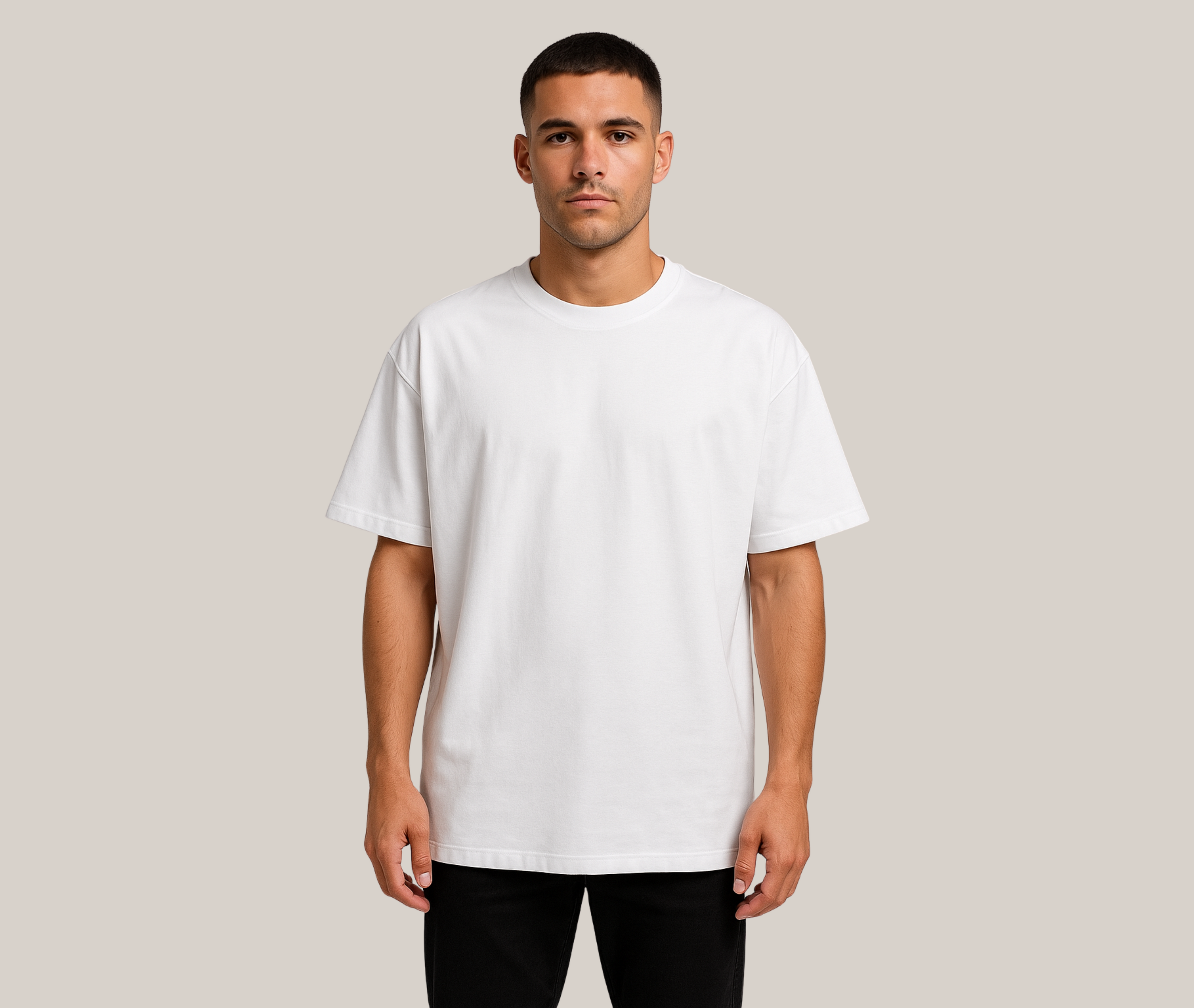 Oversize T-shirt med tryck – Premium streetwear i kraftig bomull