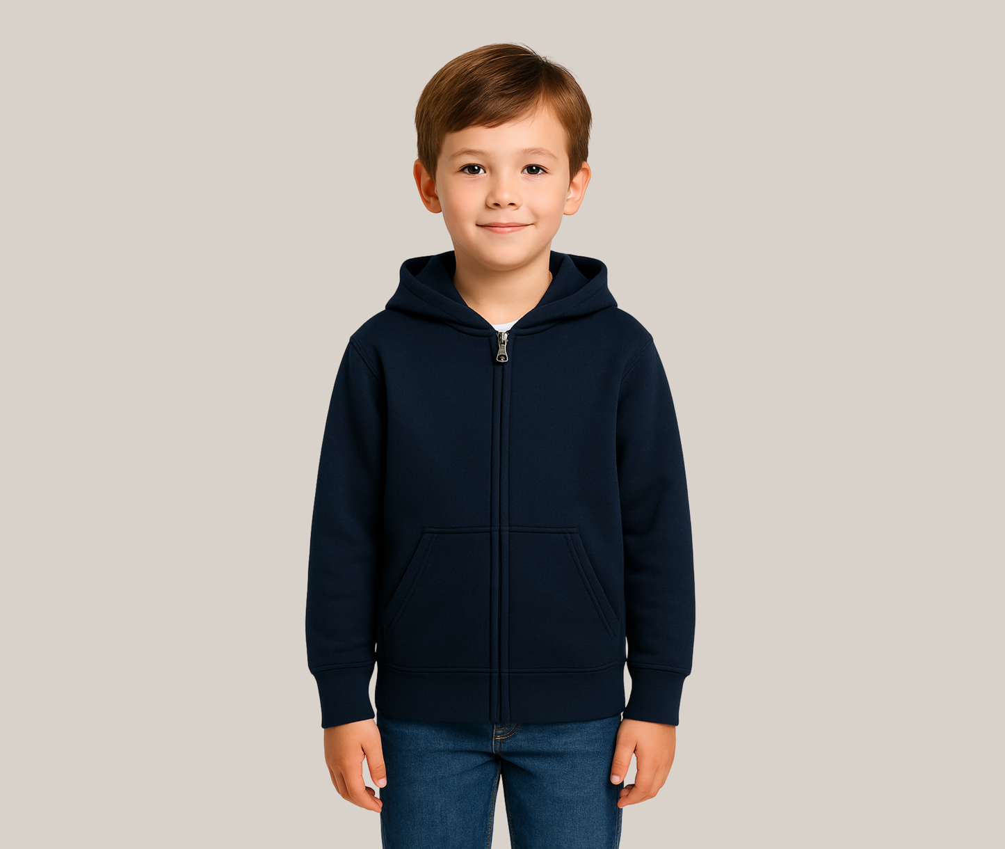 Barnhoodie med dragkedja – perfekt för lek, vardag och tryck!