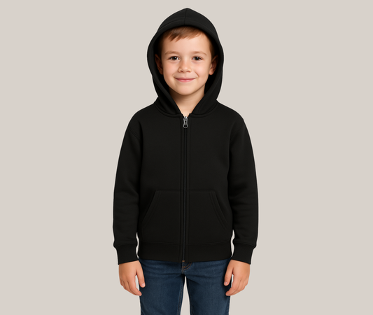 Barnhoodie med dragkedja – perfekt för lek, vardag och tryck!