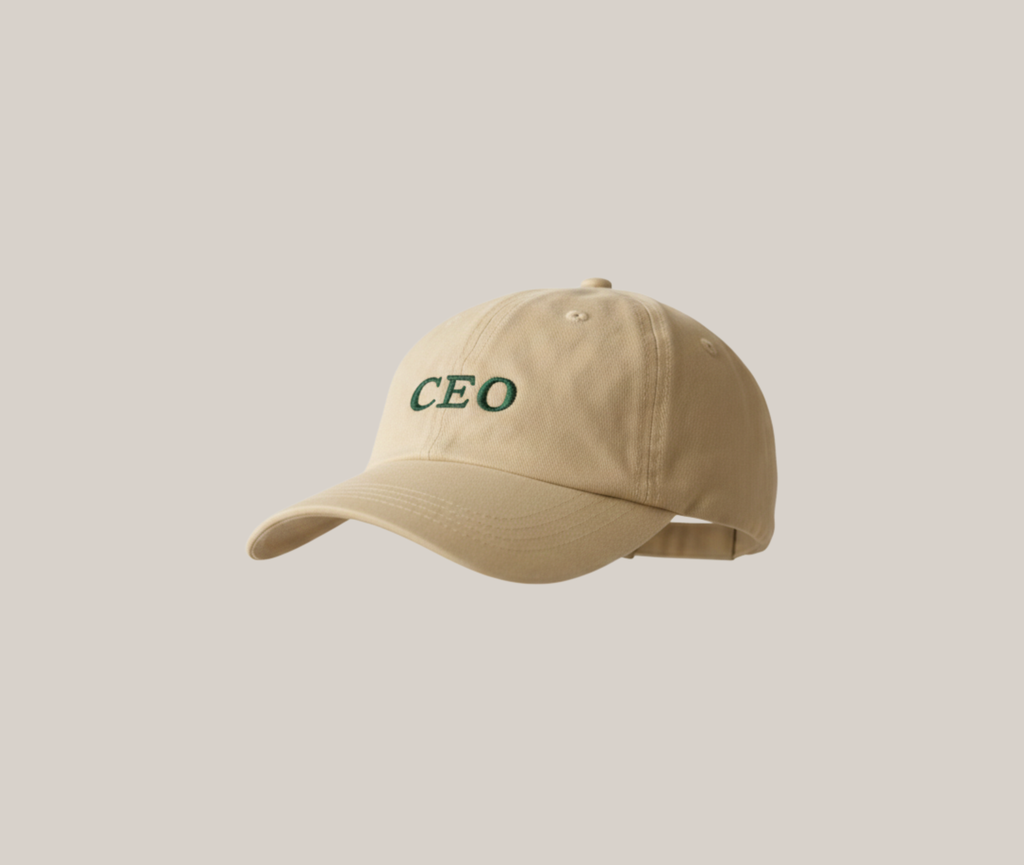 Vintage keps med “CEO”-brodyr i skogsgrönt