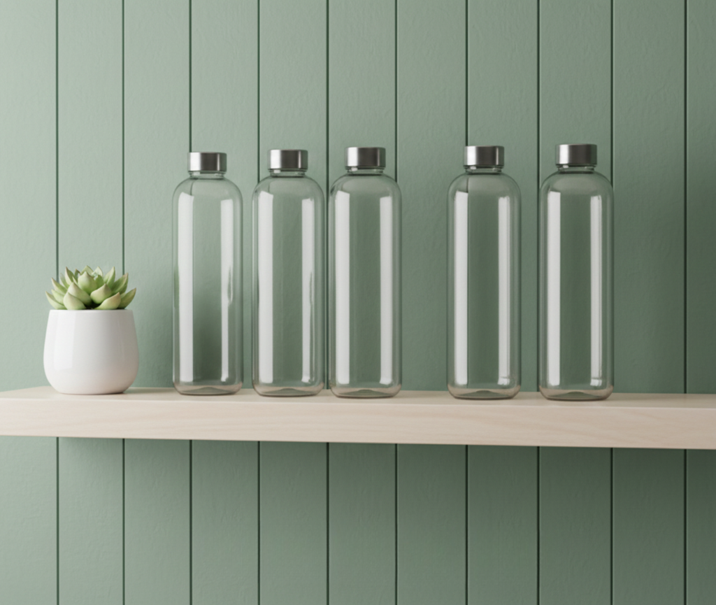 Vattenflaska i glas med eget tryck – 500 ml