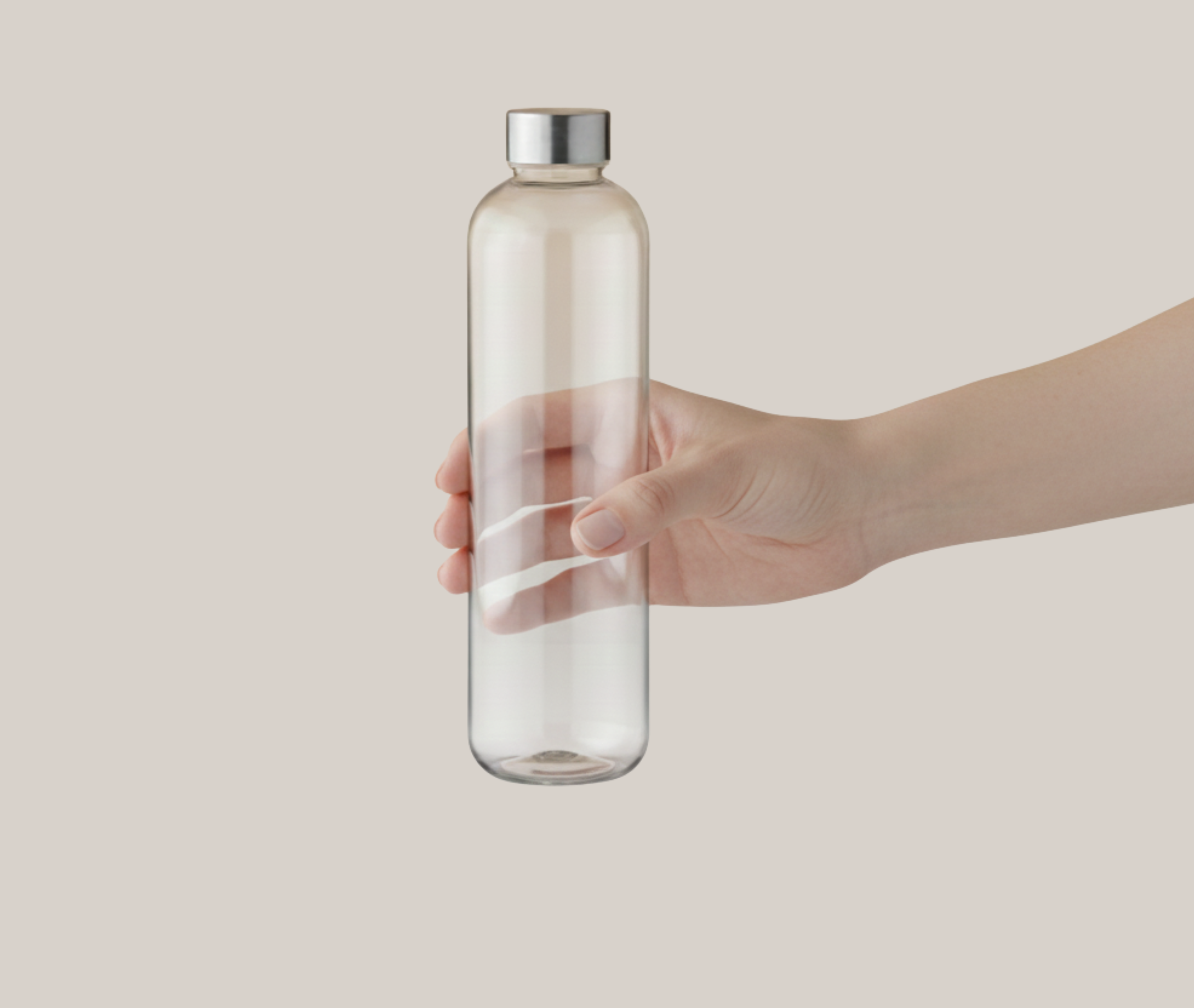 Vattenflaska i glas med eget tryck – 500 ml