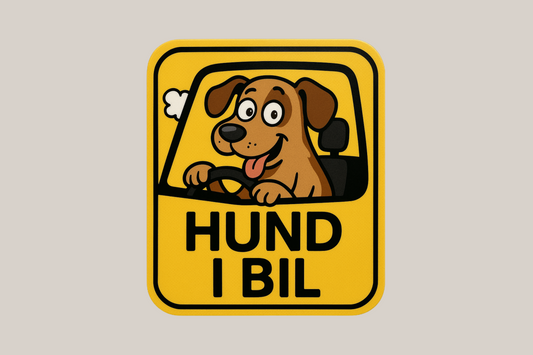 Bilmagnet "hund i bil"