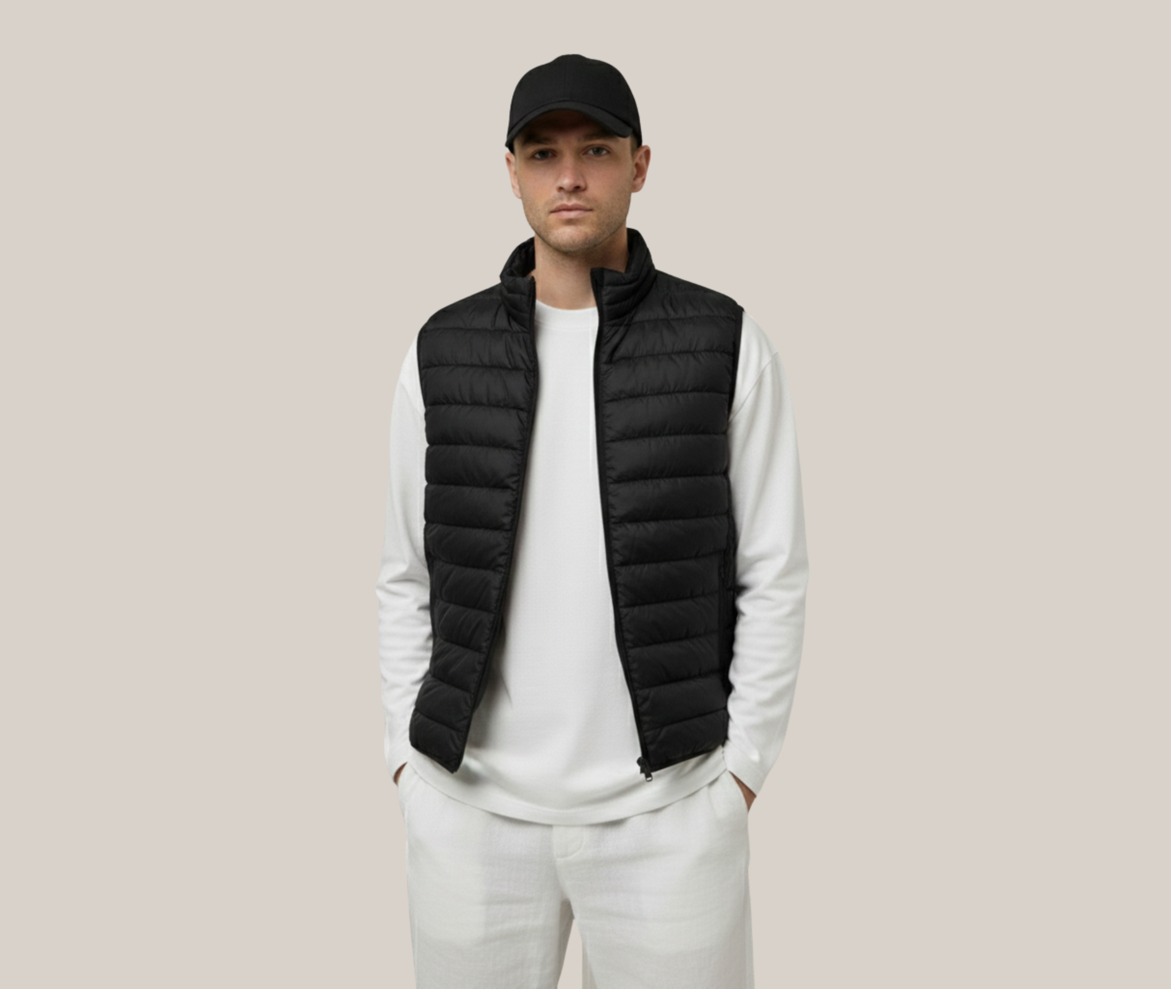 Lättviktsväst med tryck – Unisex profilväst med fjäderfyllning